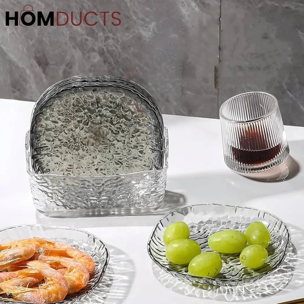 Luxury Crystal Plate Set with Storage Box – 8 Pcs