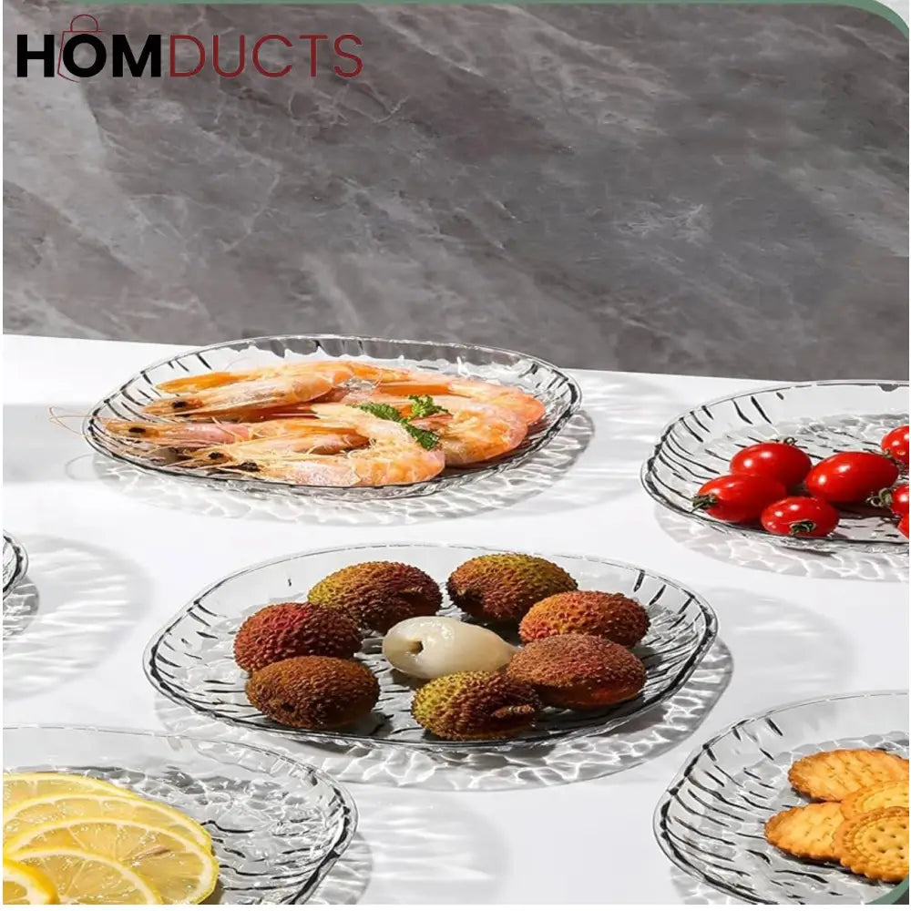 Luxury Crystal Plate Set with Storage Box – 8 Pcs