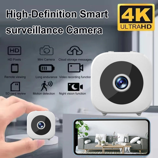 Smart Wireless Security Camera Motion Detection WiFi Remote Monitoring Recorder Mini HD Camera for Patio Porch Indoor